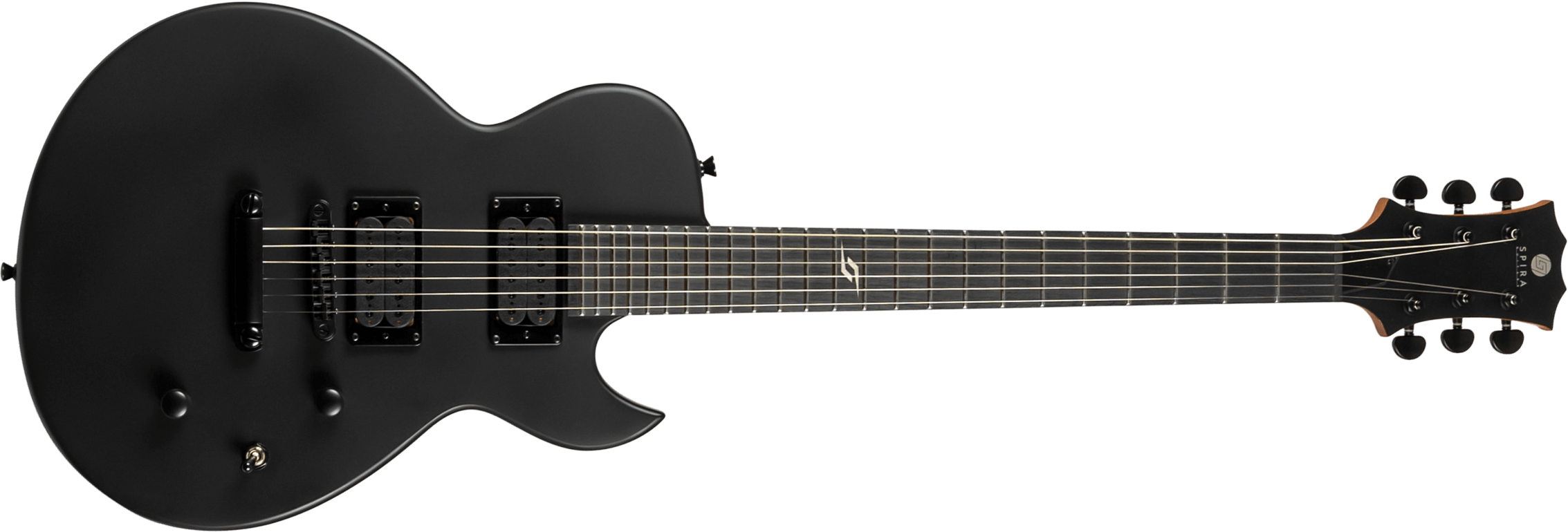 Spira Guitars L400 Mbk 2h Ht Eb - Satin Black - E-Gitarre aus Metall - Main picture