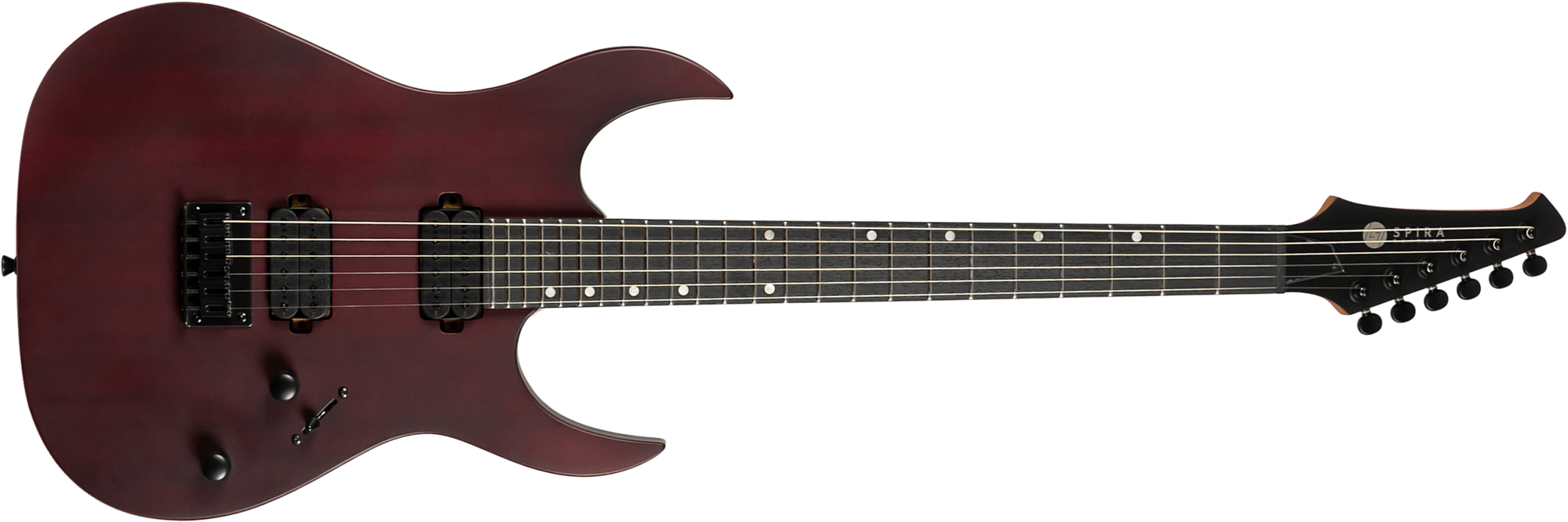 Spira Guitars S400 Mwr 2h Ht Eb - Satin Wine Red - E-Gitarre aus Metall - Main picture