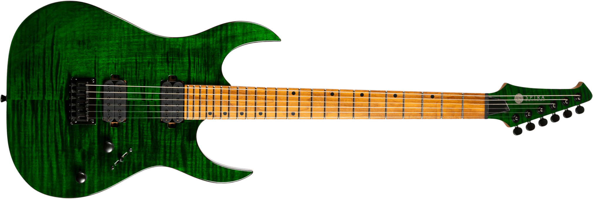 Spira Guitars S450 Tgr 2h Ht Mn - Trans Green - E-Gitarre aus Metall - Main picture