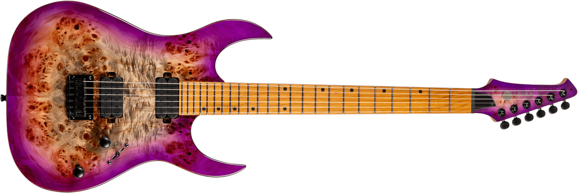 Spira Guitars S450 Tpp 2h Ht Mn - Transparent Violet - E-Gitarre aus Metall - Main picture