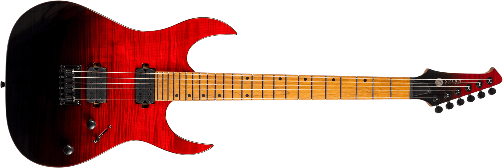 Spira Guitars S450 Trd 2h Ht Mn - Trans Red/black - E-Gitarre aus Metall - Main picture