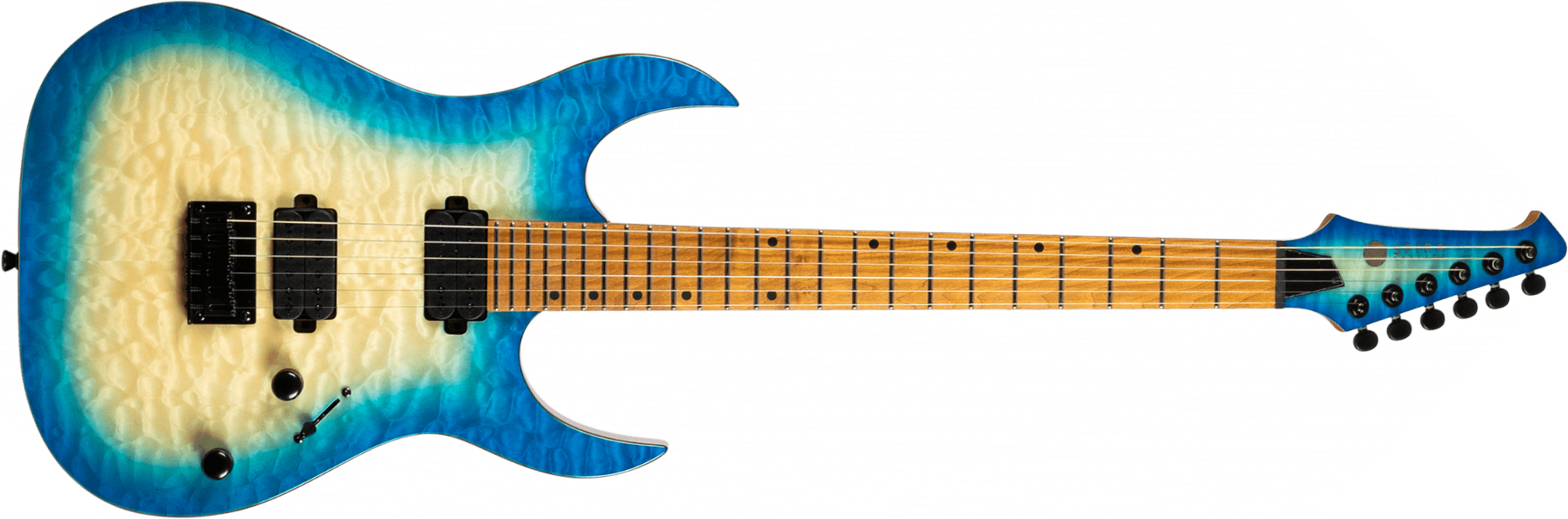 Spira Guitars S500q Ab 2h Ht Mn - Trans Aqua Blue - E-Gitarre in Str-Form - Main picture