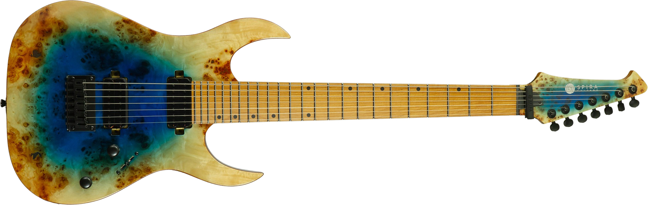 Spira Guitars S507 Pbs E Ltd 7c Baryton 2h Ht Mn - Fireburst - Bariton E-Gitarre - Main picture