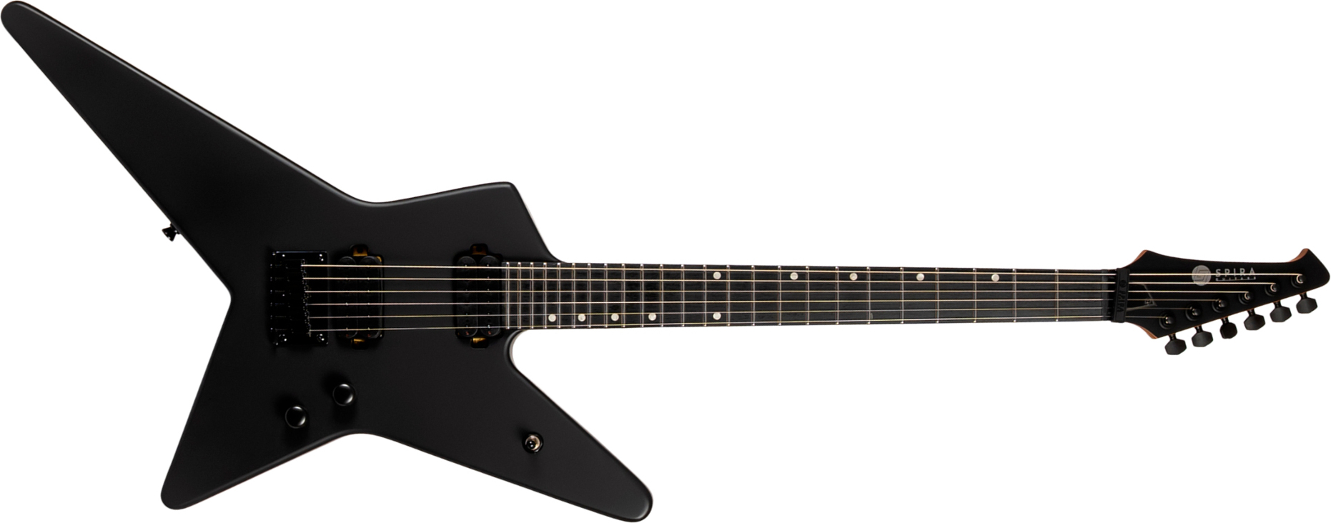 Spira Guitars Sr400 Mbk 2h Ht Eb - Black Satin - E-Gitarre aus Metall - Main picture