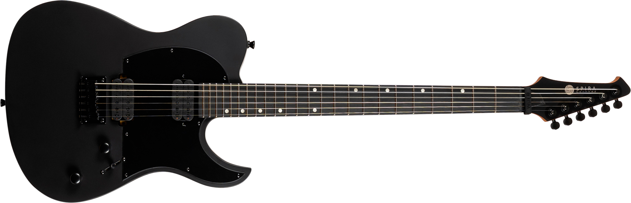 Spira Guitars T400 Mbk Baryton 2h Ht Eb - Black Satin - Bariton E-Gitarre - Main picture