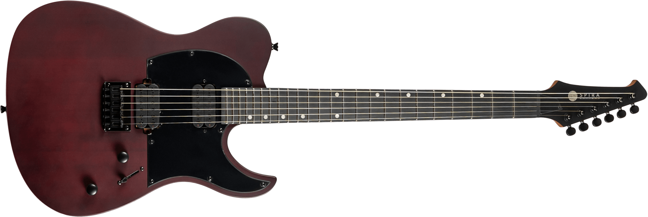 Spira Guitars T400 Mwr 2h Ht Eb - Satin Wine Red - E-Gitarre aus Metall - Main picture
