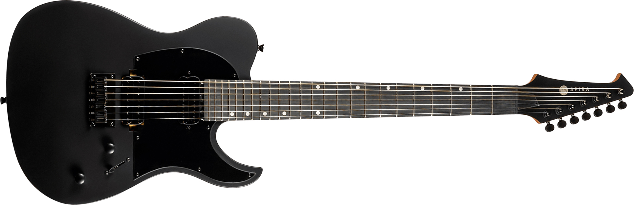 Spira Guitars T407 Mwh 7c 2h Ht Eb - Satin Black - Bariton E-Gitarre - Main picture