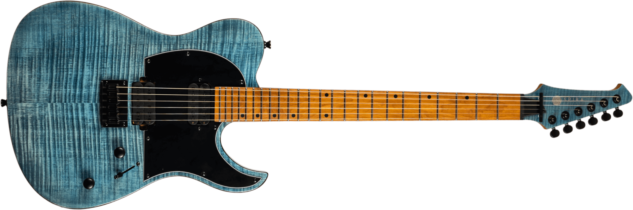 Spira Guitars T450 Tdb 2h Ht Mn - Trans Blue - E-Gitarre in Teleform - Main picture