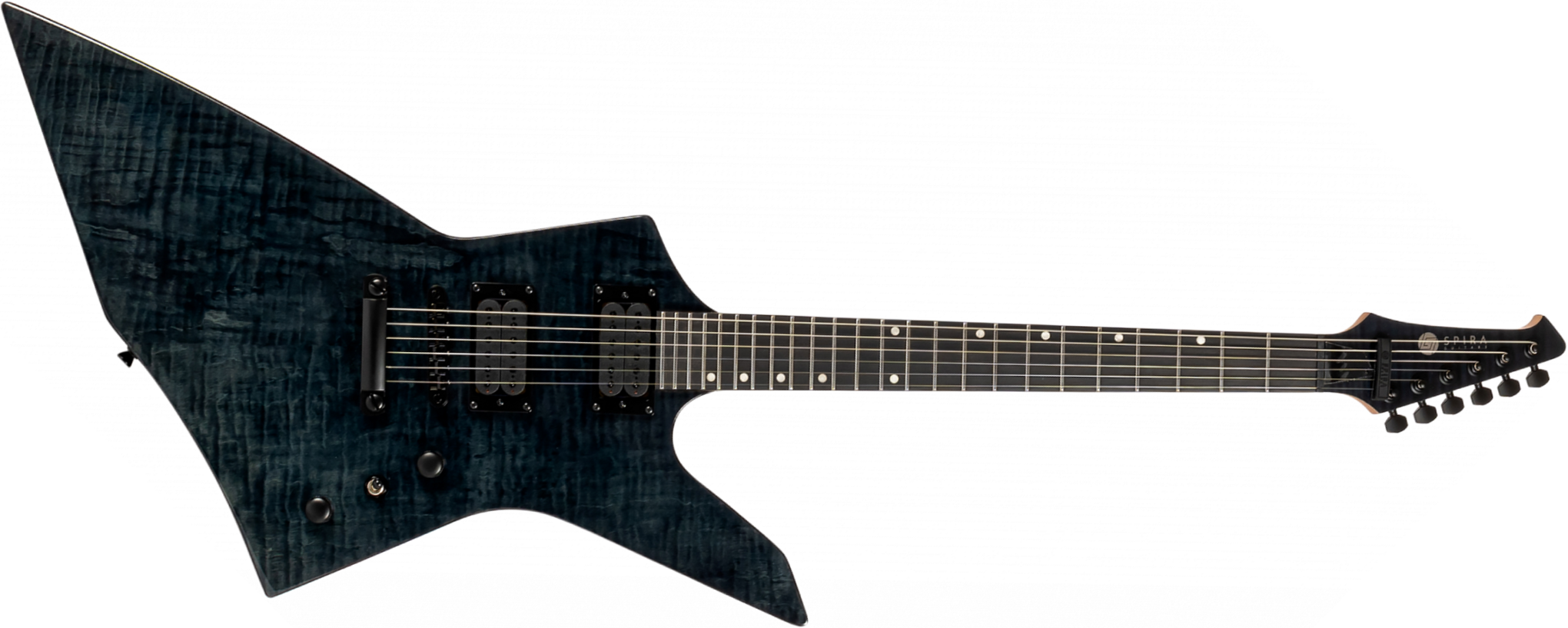 Spira Guitars T500 Tbk E 2h Ht Eb - Trans Black - E-Gitarre aus Metall - Main picture