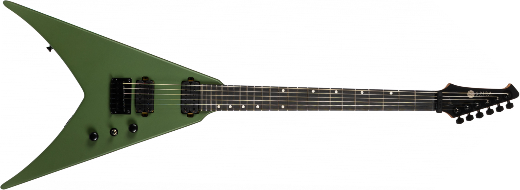 Spira Guitars V400 Mgr 2h Ht Eb - Satin Green - E-Gitarre aus Metall - Main picture