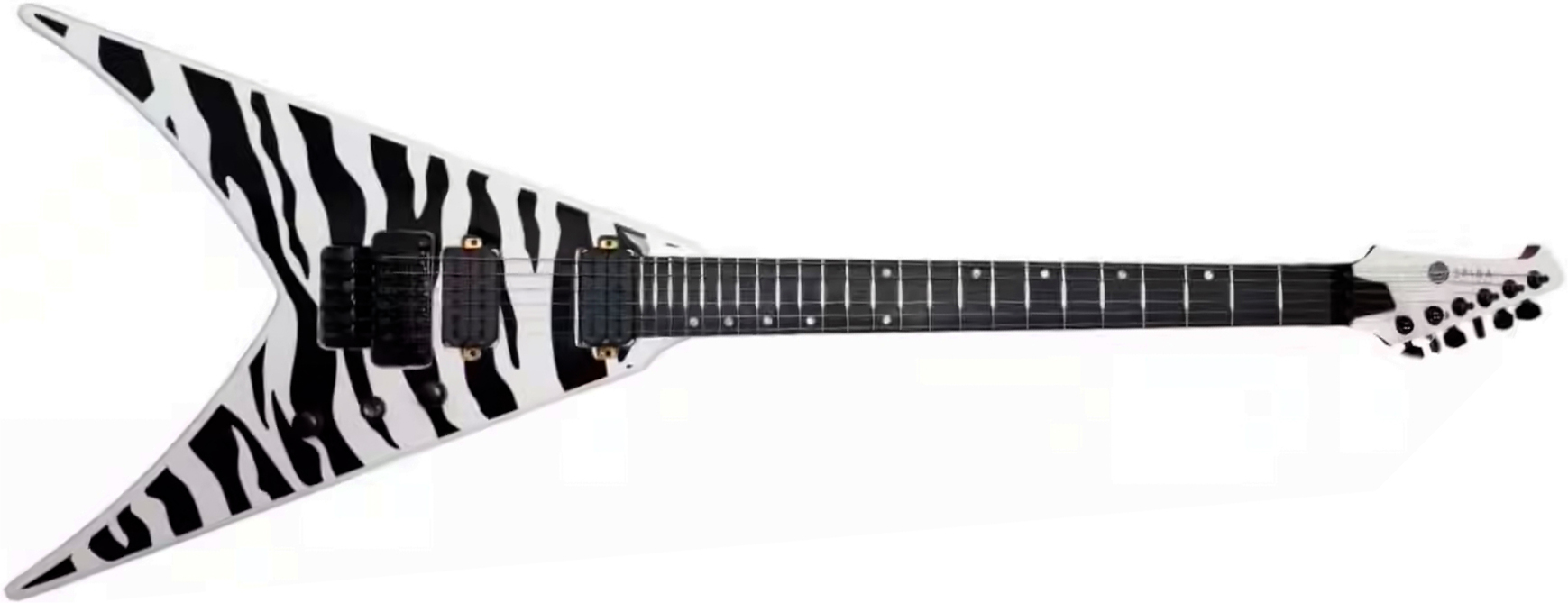 Spira Guitars V420 Wht Ltd 2h Fr Eb - White Tiger - E-Gitarre aus Metall - Main picture