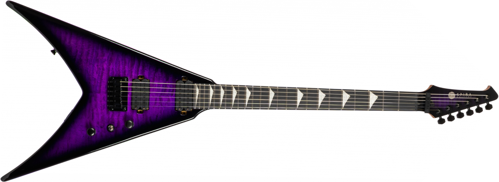 Spira Guitars V500 Tpp E 2h Ht Eb - Trans Purple - E-Gitarre aus Metall - Main picture