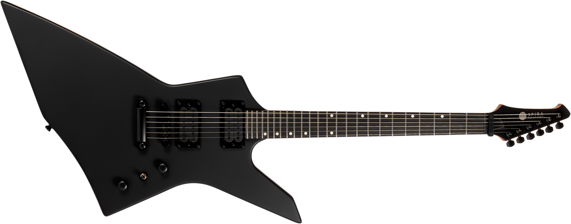 Spira Guitars X400 Mbk 2h Ht Mn - Satin Black - E-Gitarre aus Metall - Main picture