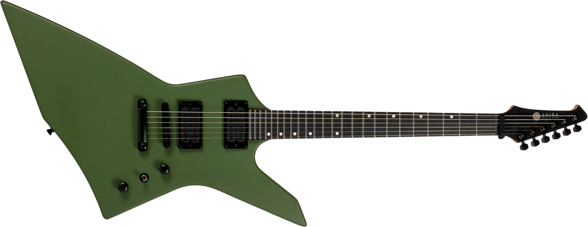 Spira Guitars X400 Mgr 2h Ht Mn - Satin Green - E-Gitarre aus Metall - Main picture