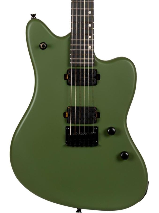Double cut e-gitarre Spira guitars J-400 MBK - Green satin