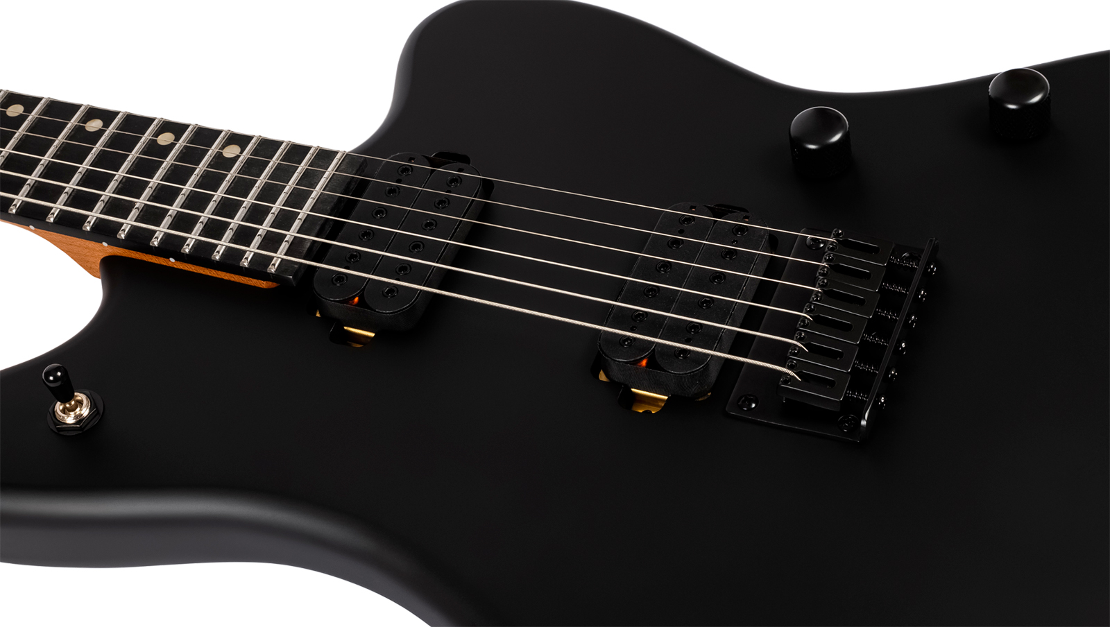 Spira Guitars J400 Mbk 2h Ht Rw - Black Satin - Double Cut E-Gitarre - Variation 3