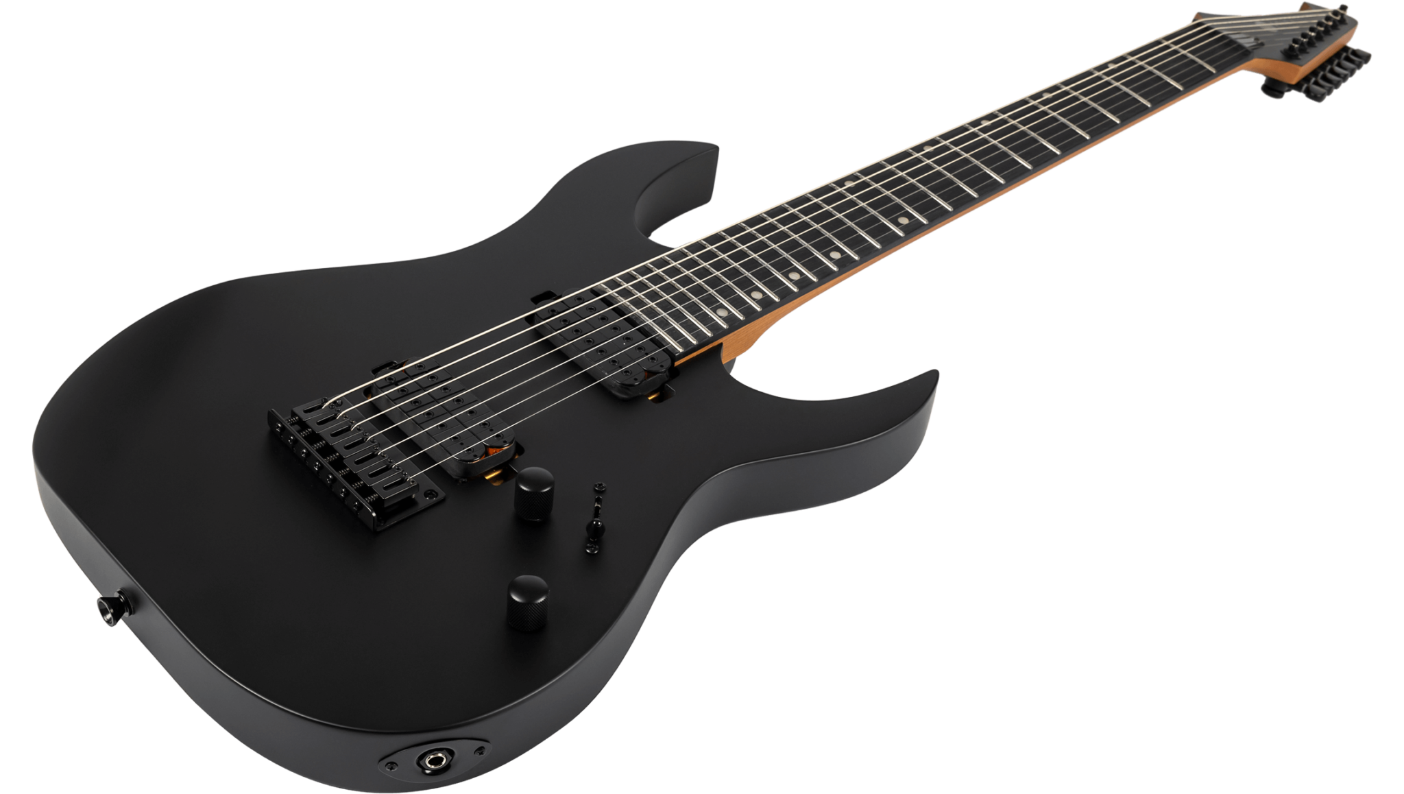 Spira Guitars S407 Mbk 7c Baryton 2h Ht Eb - Satin Black - Bariton E-Gitarre - Variation 2