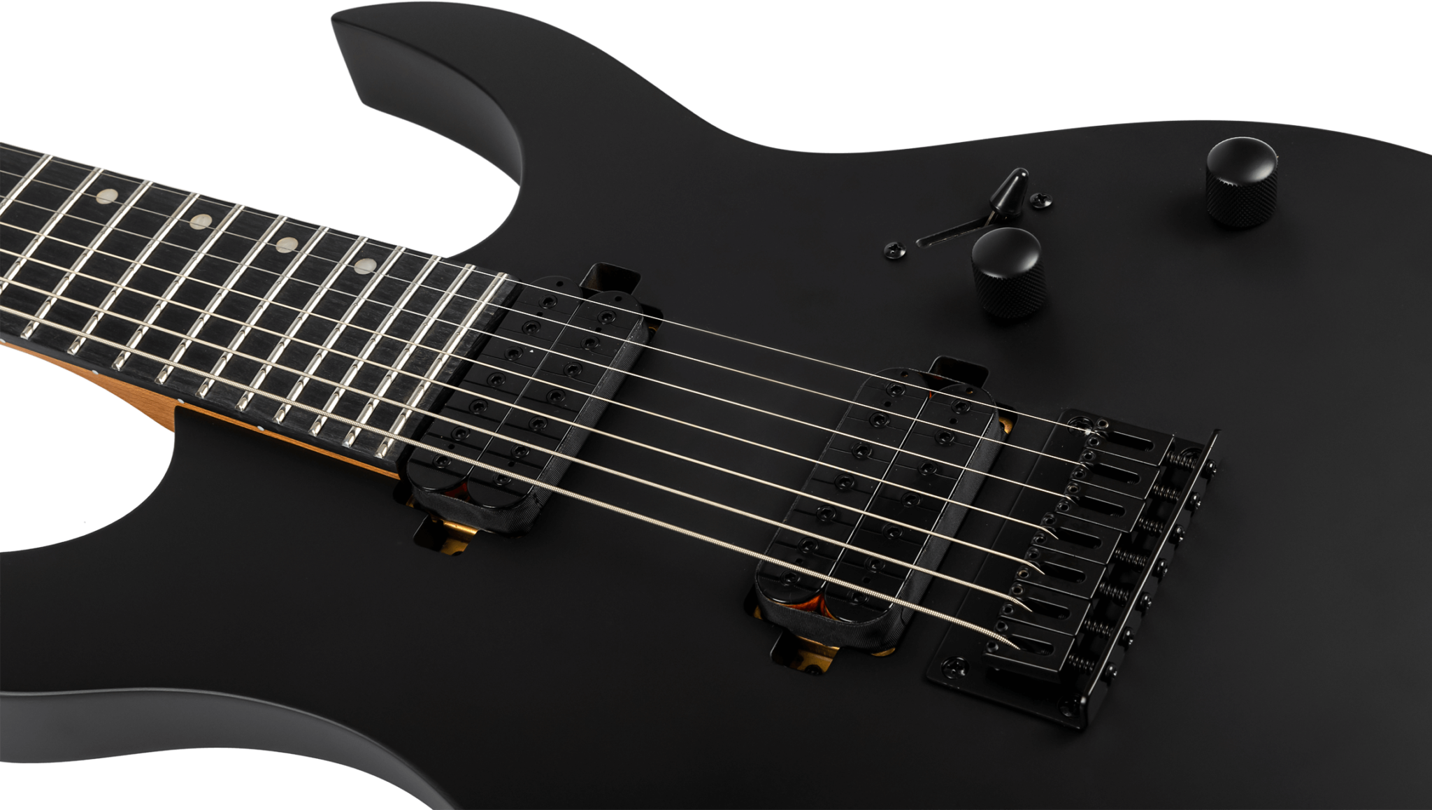 Spira Guitars S407 Mbk 7c Baryton 2h Ht Eb - Satin Black - Bariton E-Gitarre - Variation 3