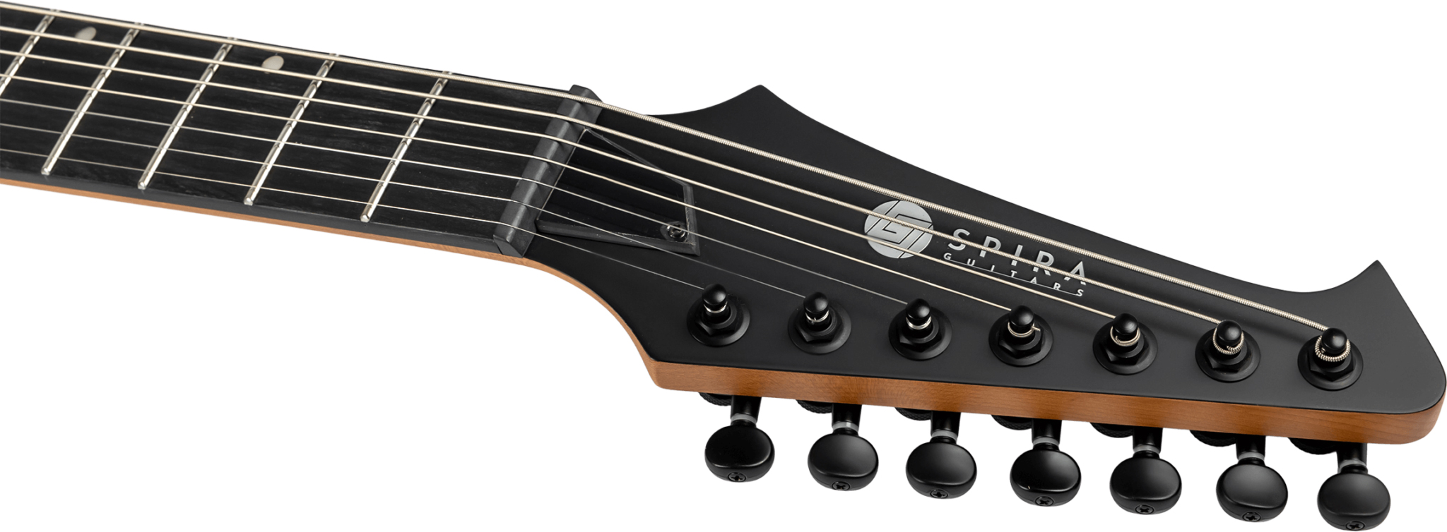Spira Guitars S407 Mbk 7c Baryton 2h Ht Eb - Satin Black - Bariton E-Gitarre - Variation 4