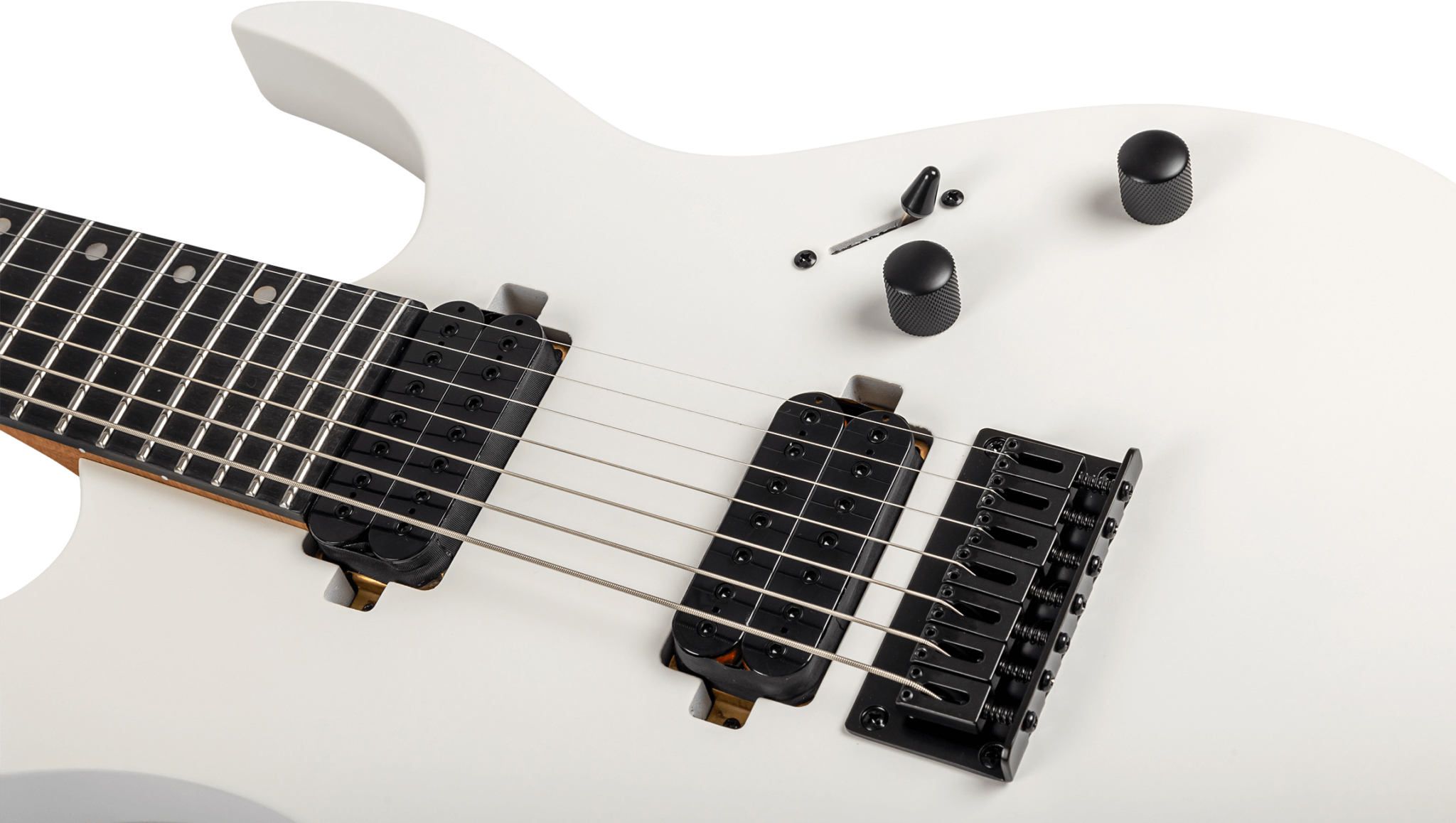 Spira Guitars S407 Mwh 7c Baryton 2h Ht Eb - Satin White - Bariton E-Gitarre - Variation 3