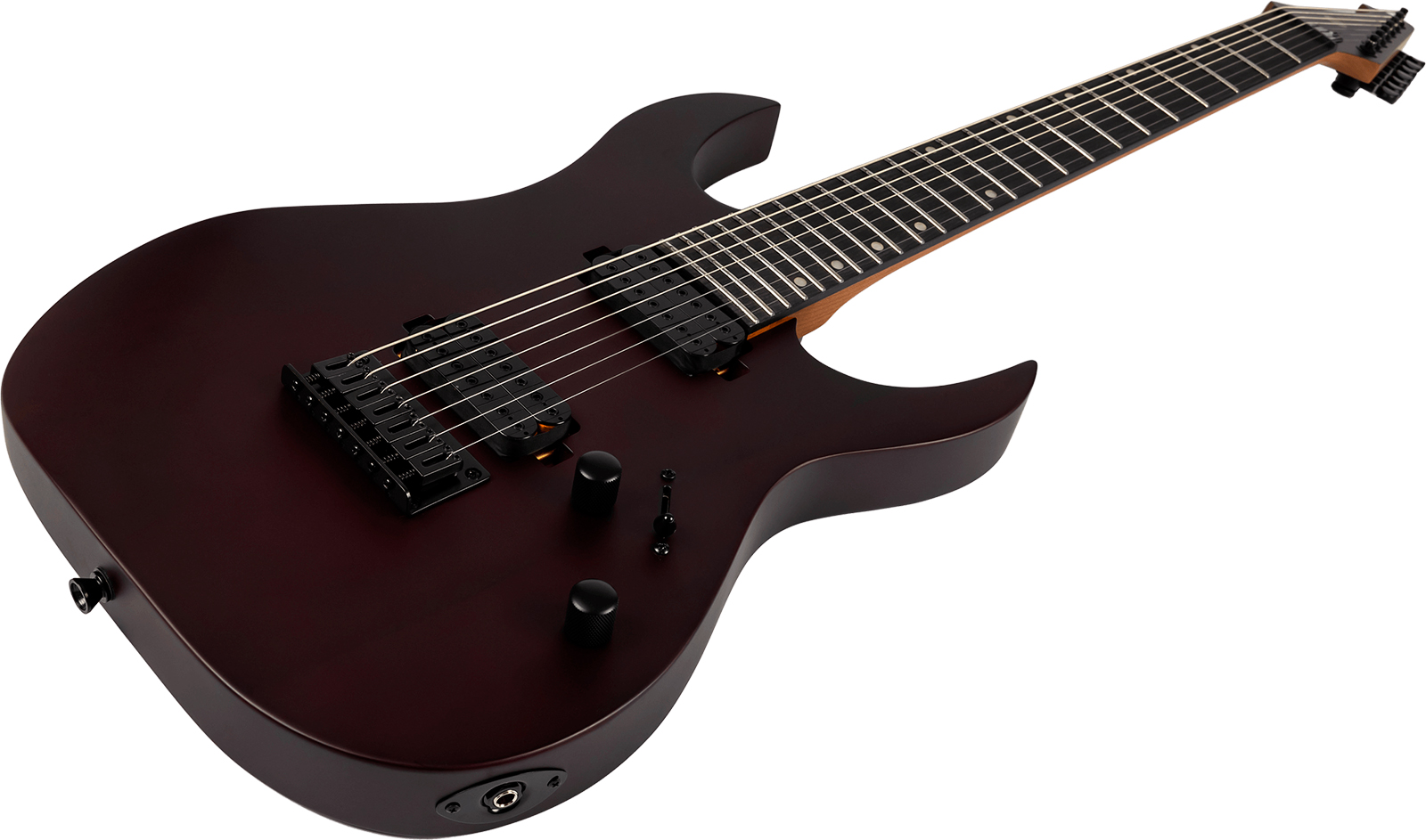 Spira Guitars S407 Mwr 7c Baryton 2h Ht Eb - Wine Red Satin - Bariton E-Gitarre - Variation 2