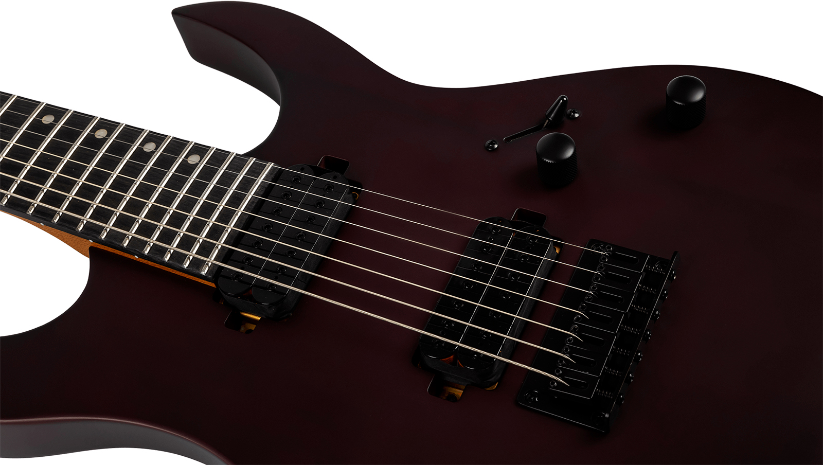 Spira Guitars S407 Mwr 7c Baryton 2h Ht Eb - Wine Red Satin - Bariton E-Gitarre - Variation 3