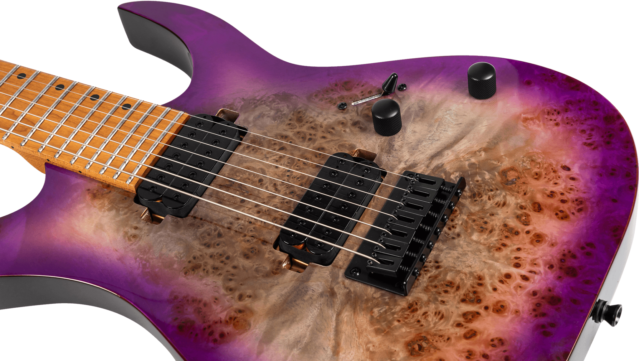 Spira Guitars S457 Tpp 7c Baritone 2h Ht Mn - Gloss Trans Purple - Bariton E-Gitarre - Variation 3