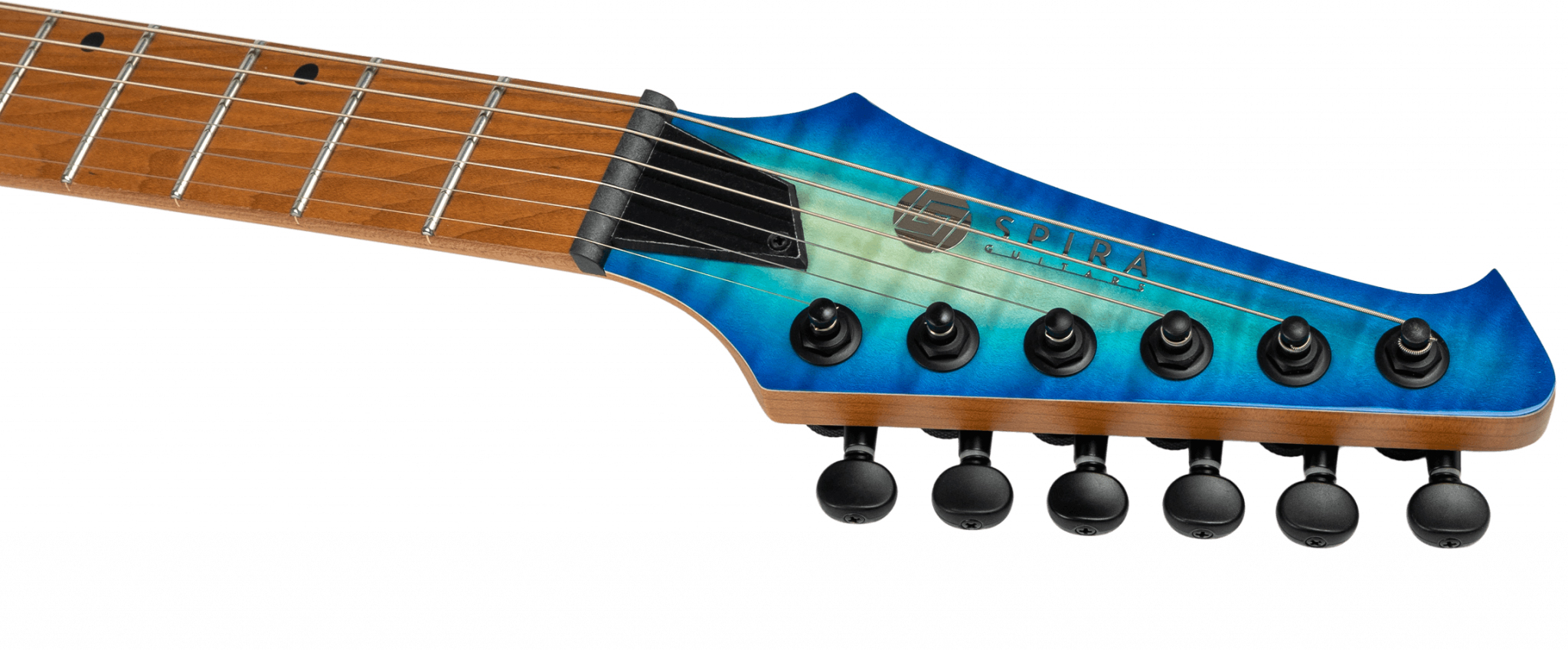 Spira Guitars S500q Ab 2h Ht Mn - Trans Aqua Blue - E-Gitarre in Str-Form - Variation 3