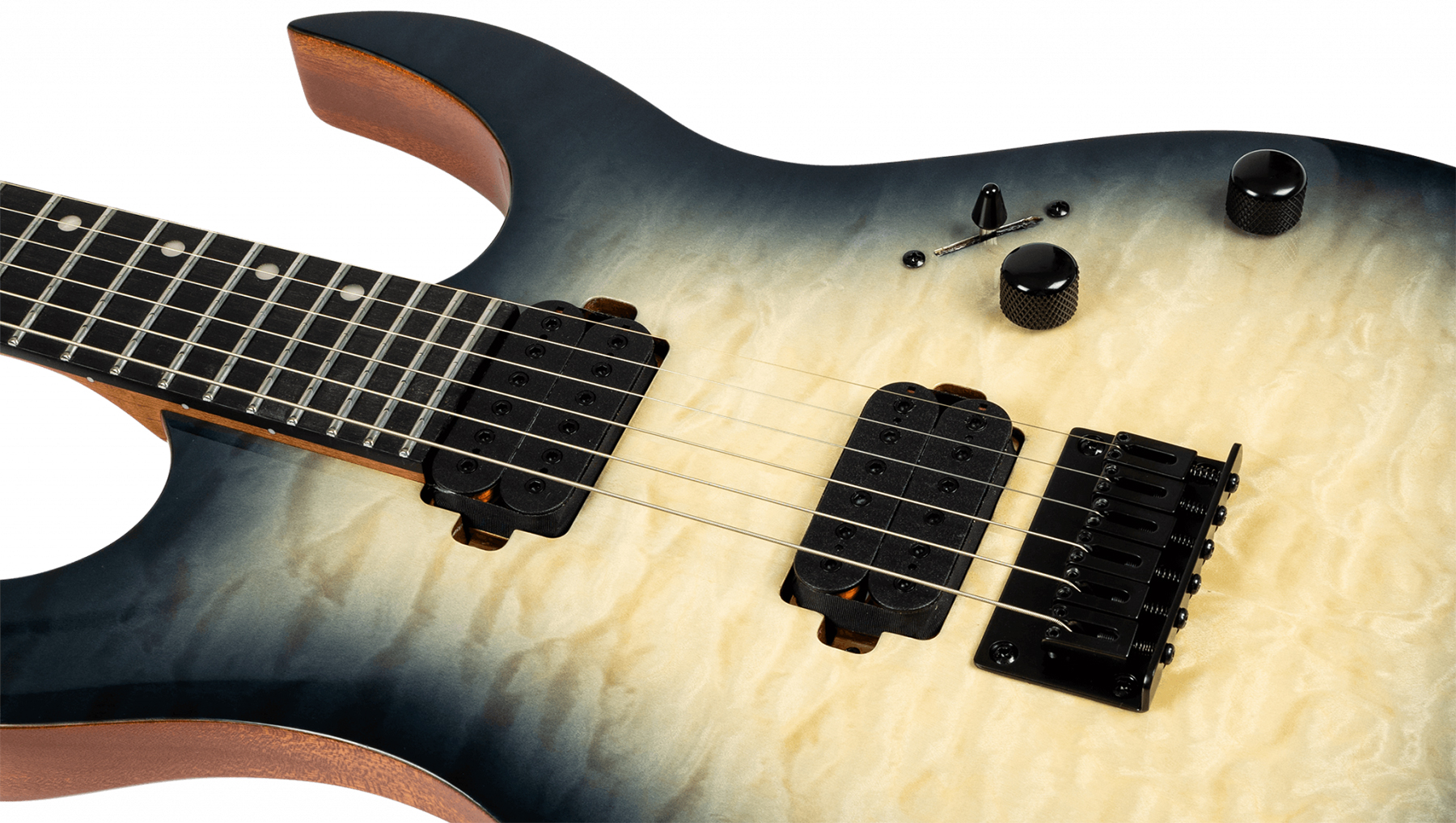 Spira Guitars S500q Gye E 2h Ht Eb - Trans Grey - E-Gitarre aus Metall - Variation 4