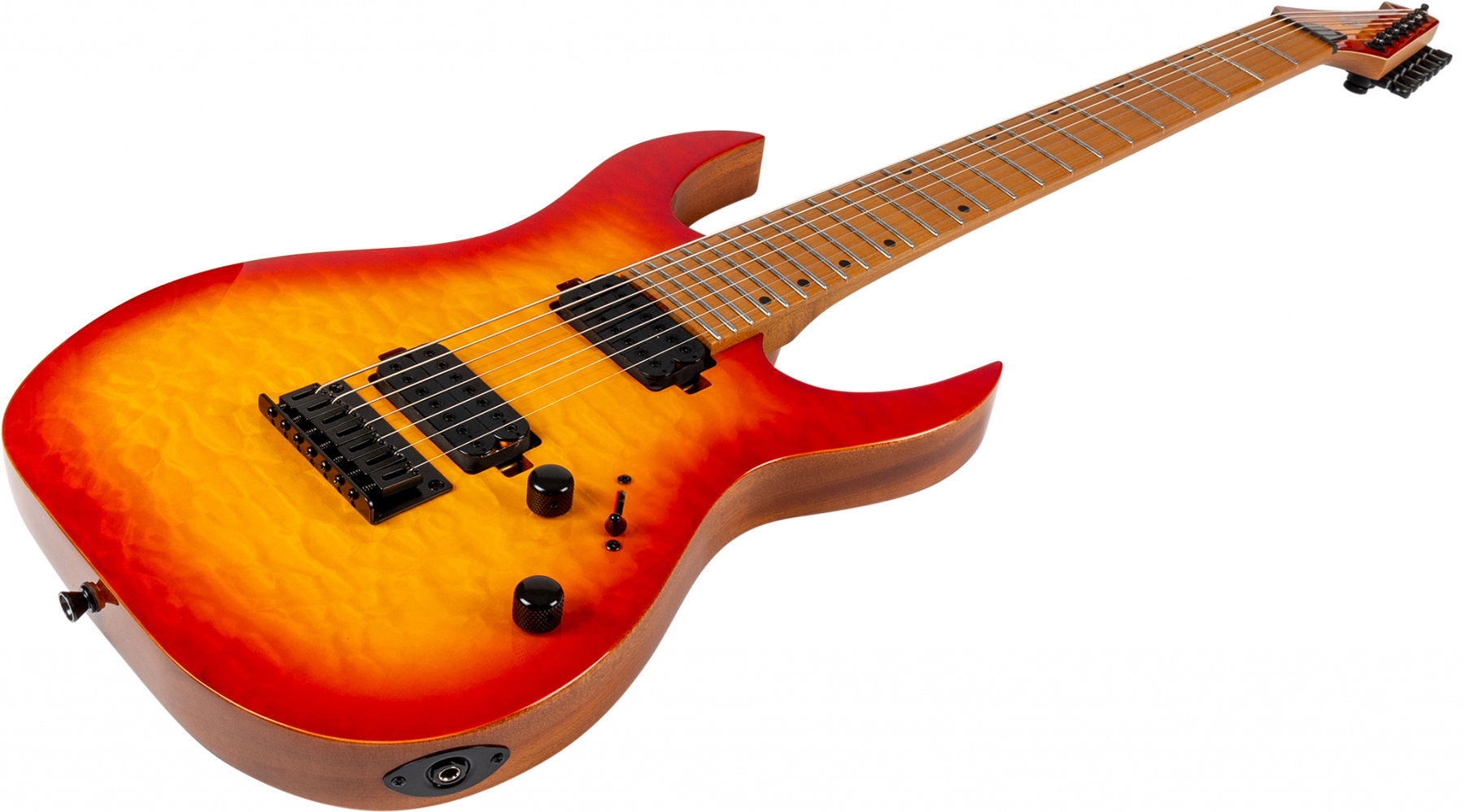 Spira Guitars S507 Qfb 7c Baritone 2h Ht Mn - Fireburst - Bariton E-Gitarre - Variation 2