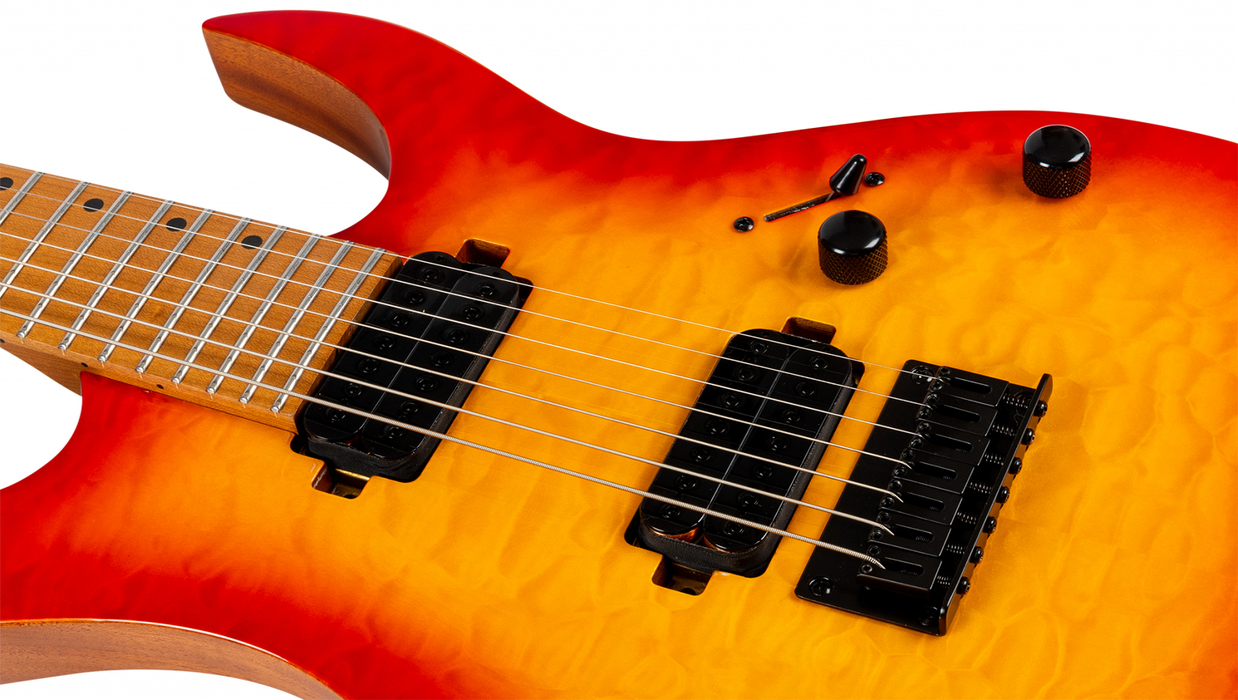 Spira Guitars S507 Qfb 7c Baritone 2h Ht Mn - Fireburst - Bariton E-Gitarre - Variation 3