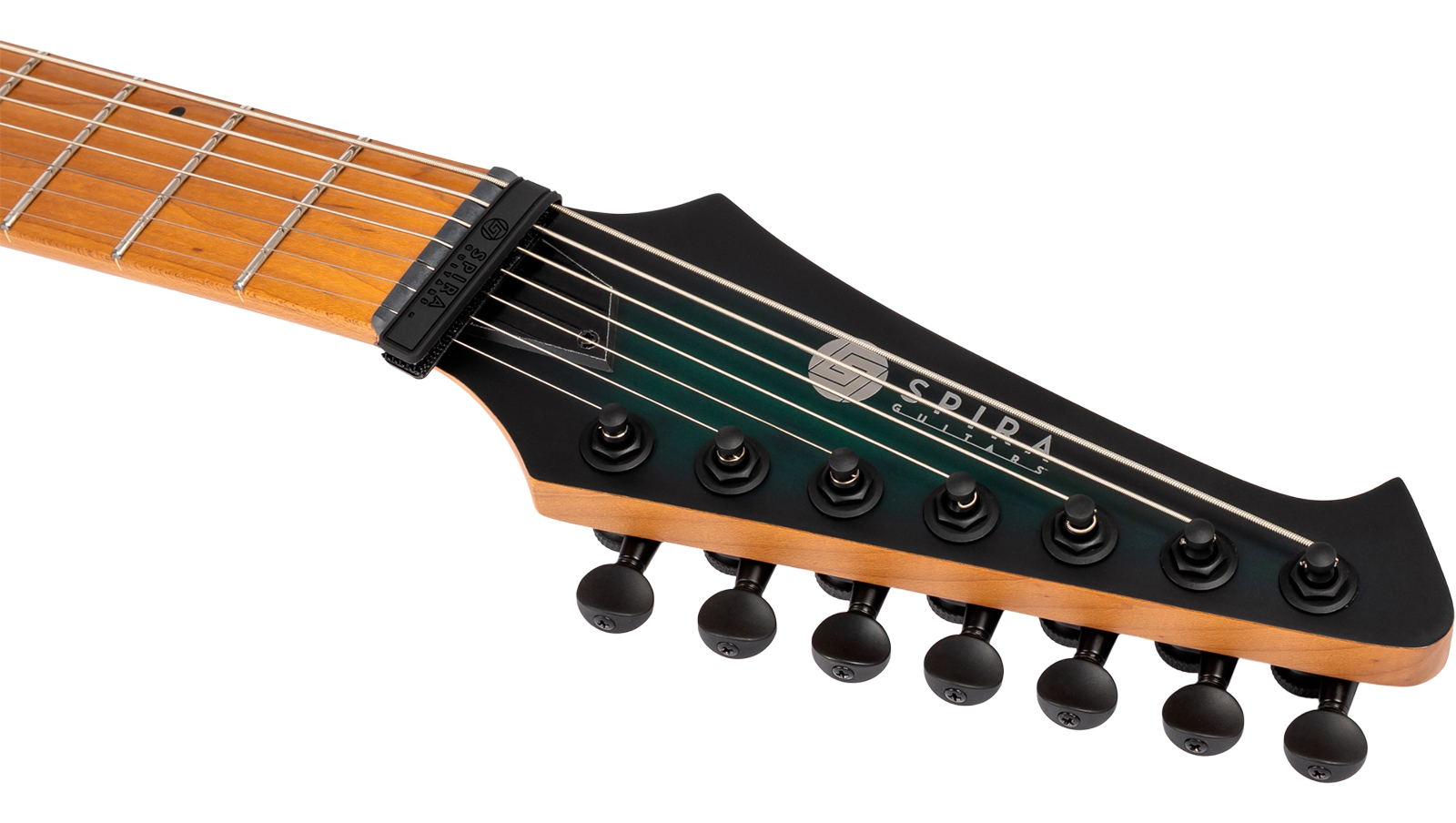 Spira Guitars S607 Agr 7c Baryton 2h Ht Eb - Stained Green - Bariton E-Gitarre - Variation 4