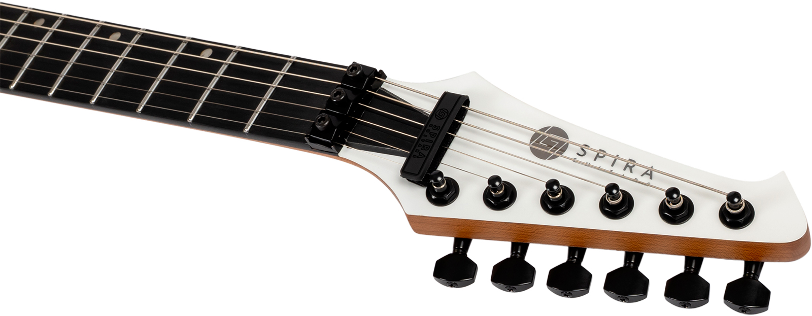 Spira Guitars Sr420 Wh 1h Fr Eb - White Satin - E-Gitarre aus Metall - Variation 4