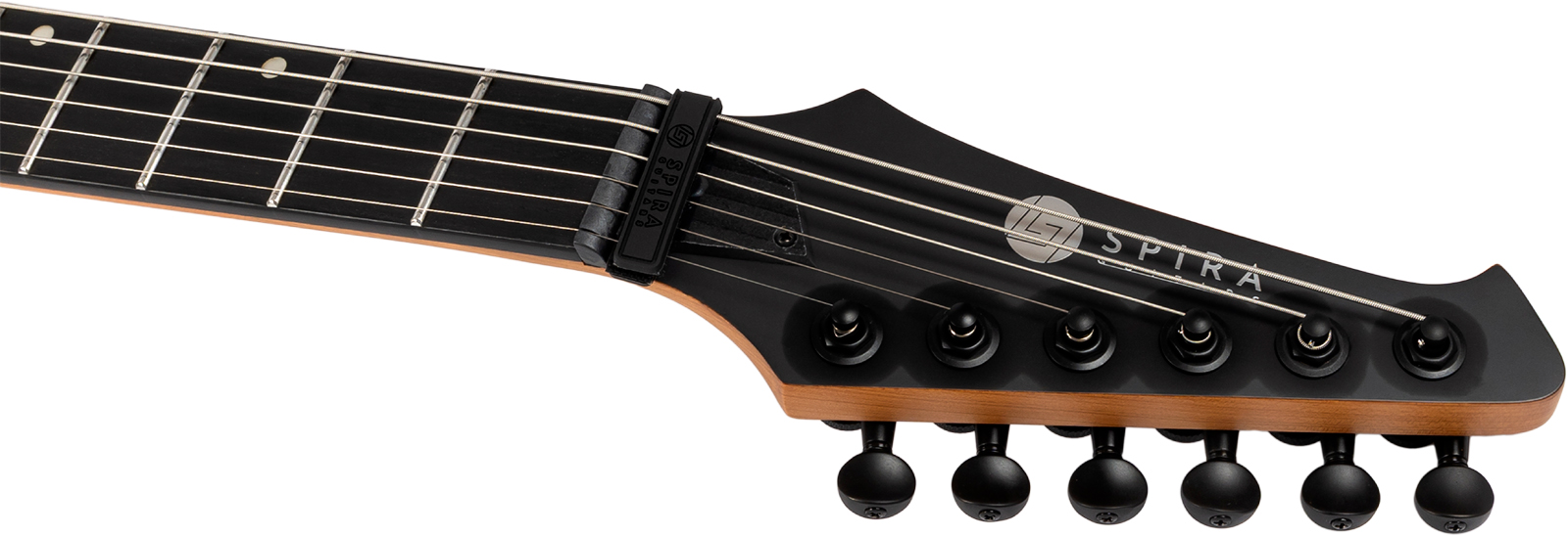 Spira Guitars T400 Mbk Baryton 2h Ht Eb - Black Satin - Bariton E-Gitarre - Variation 4