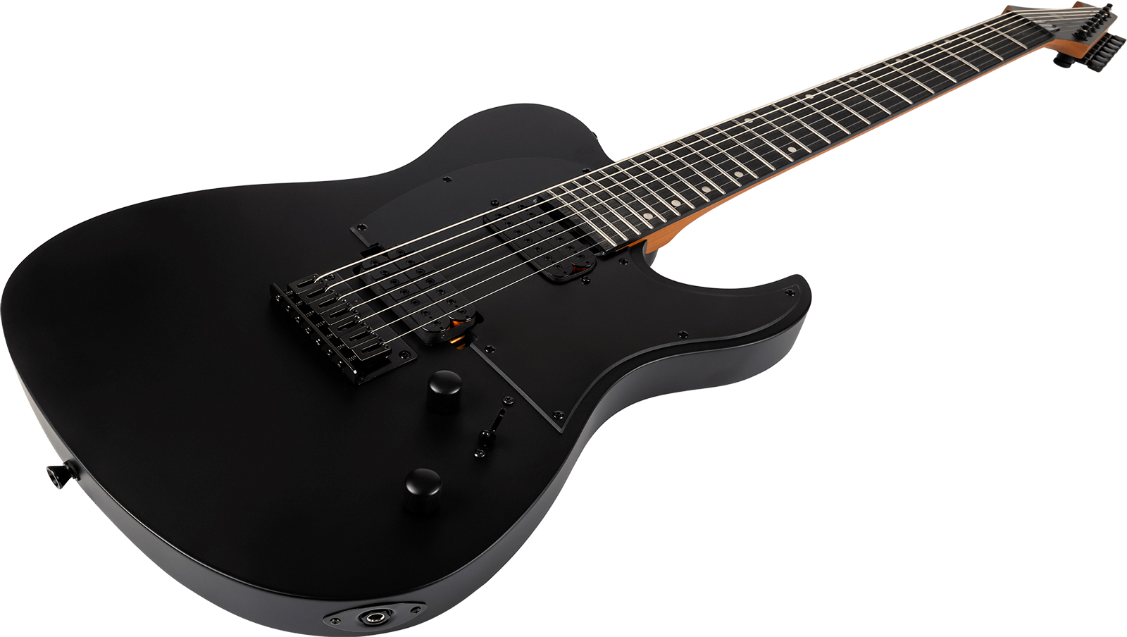 Spira Guitars T407 Mwh 7c 2h Ht Eb - Satin Black - Bariton E-Gitarre - Variation 2
