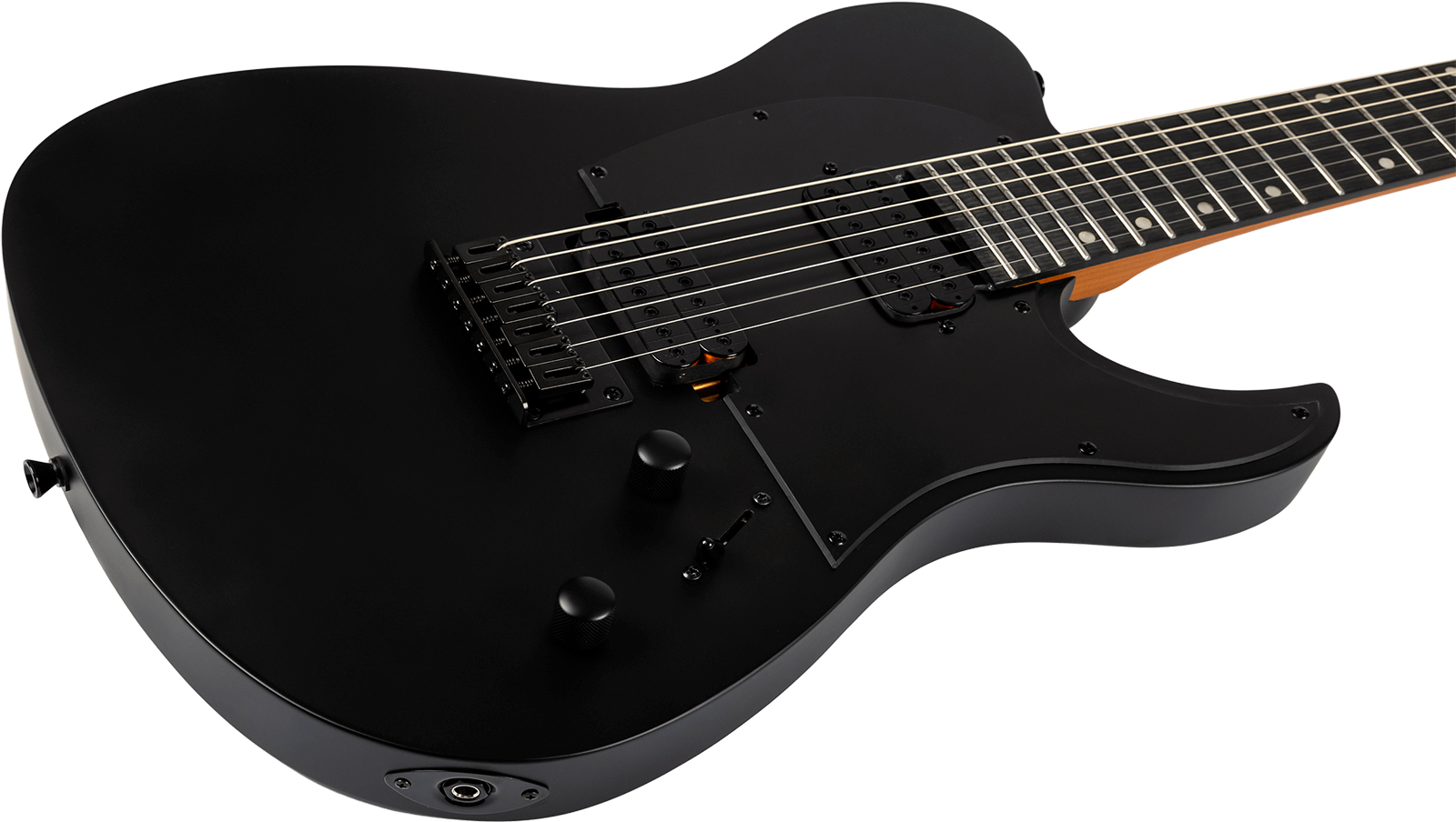 Spira Guitars T407 Mwh 7c 2h Ht Eb - Satin Black - Bariton E-Gitarre - Variation 3