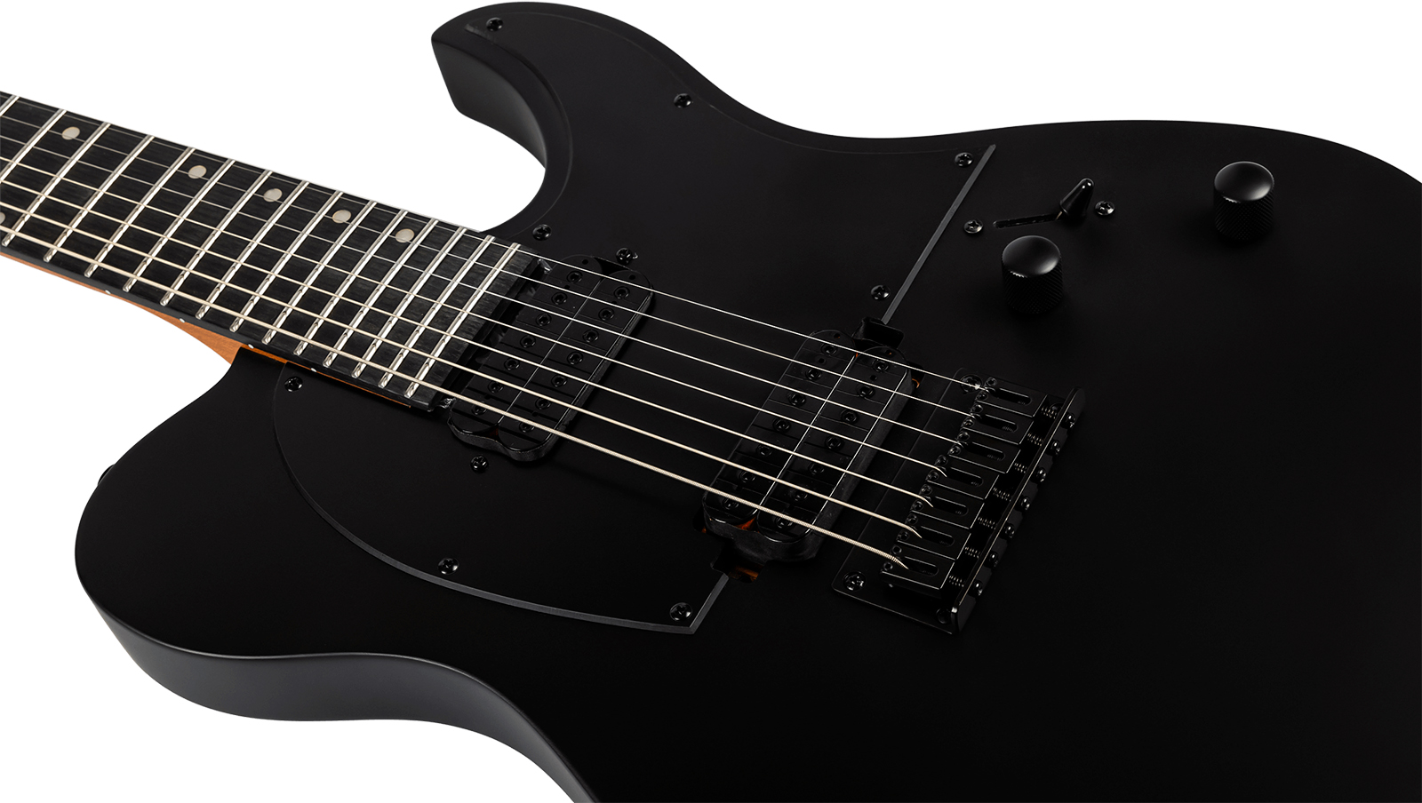 Spira Guitars T407 Mwh 7c 2h Ht Eb - Satin Black - Bariton E-Gitarre - Variation 4