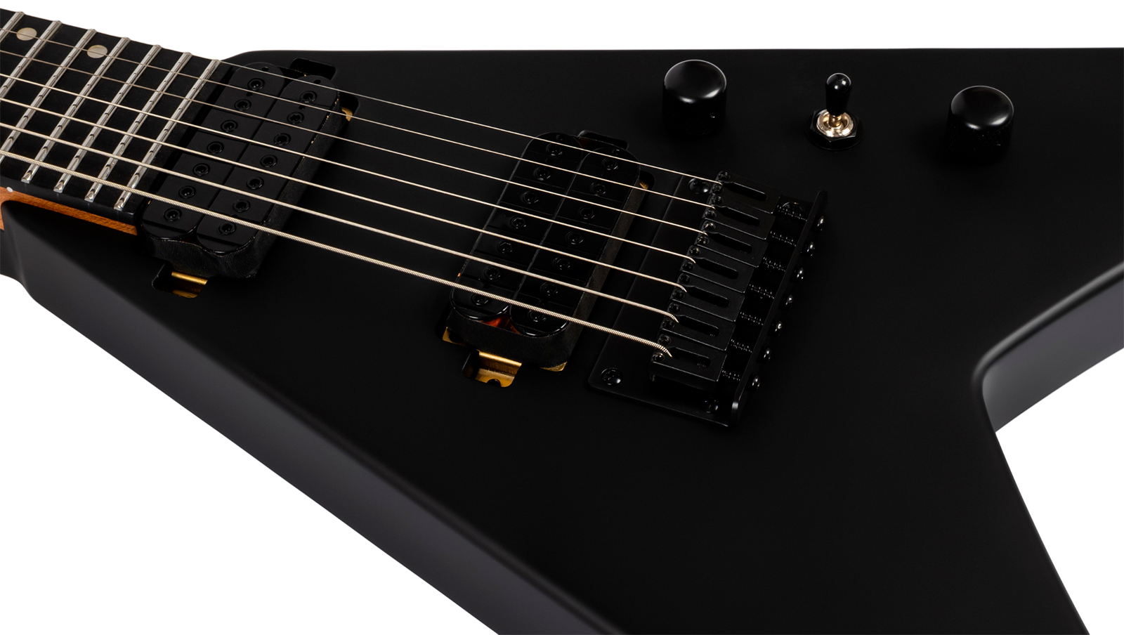 Spira Guitars V407 Mbk 7c 2h Ht Eb - Black Satin - E-Gitarre aus Metall - Variation 3