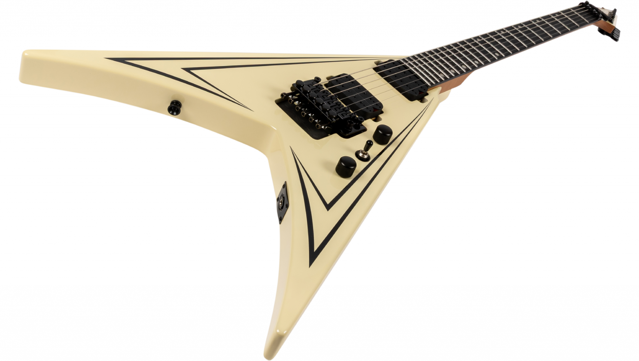Spira Guitars V420 Awh 2h Trem Eb - Antique White Stripe - E-Gitarre aus Metall - Variation 2