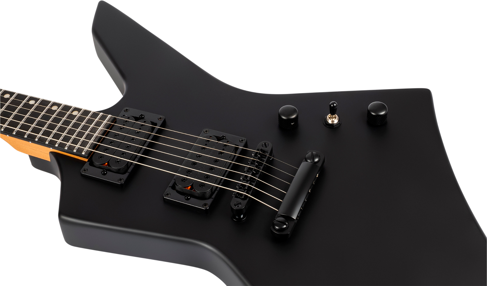 Spira Guitars X400 Mbk 2h Ht Mn - Satin Black - E-Gitarre aus Metall - Variation 4