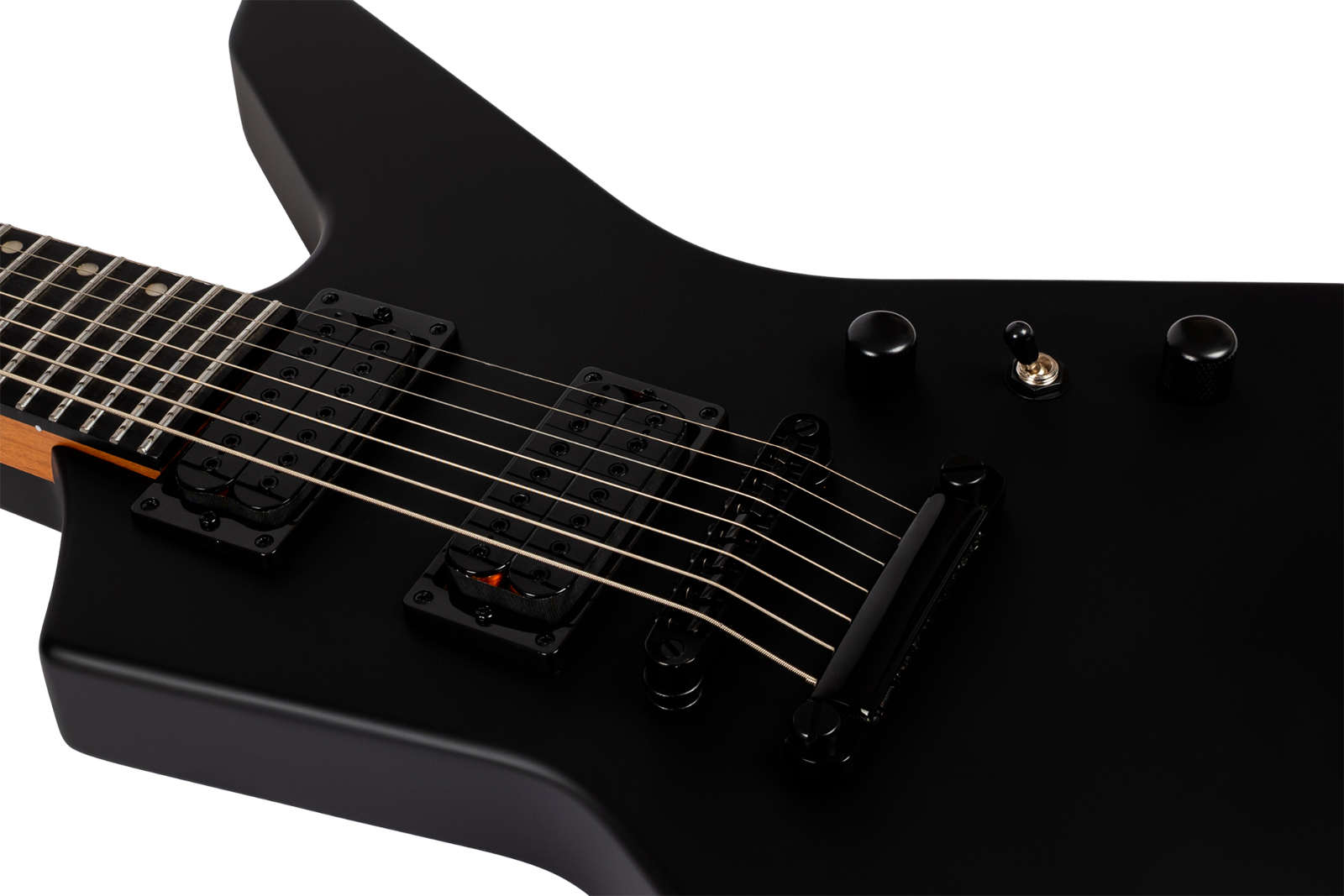 Spira Guitars X407 Mbk 7c 2h Ht Mn - Black Satin - E-Gitarre aus Metall - Variation 3