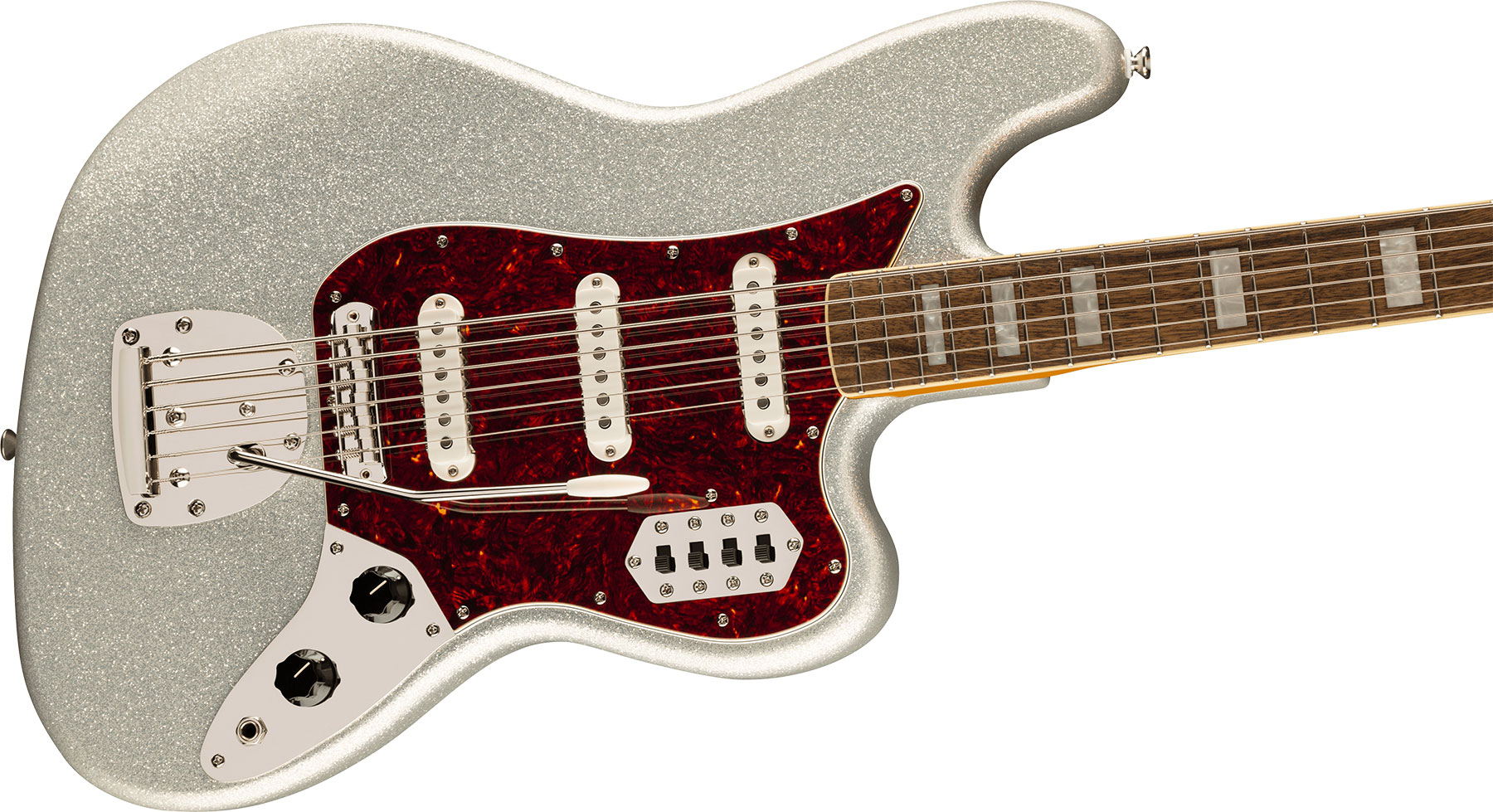 Squier Bass Vi Classic Vibe Fsr Ltd 3s Trem Lau - Silver Sparkle Matching Headstock - Solidbody E-bass - Variation 2