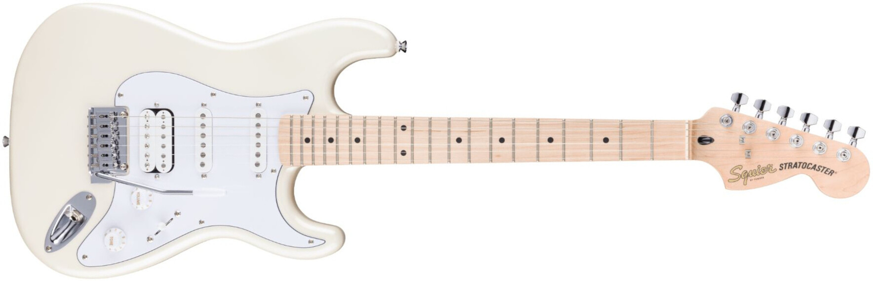 Squier Affinity Strat Junior Ltd Hss Trem Mn - Pearl White - E-Gitarre in Str-Form - Main picture