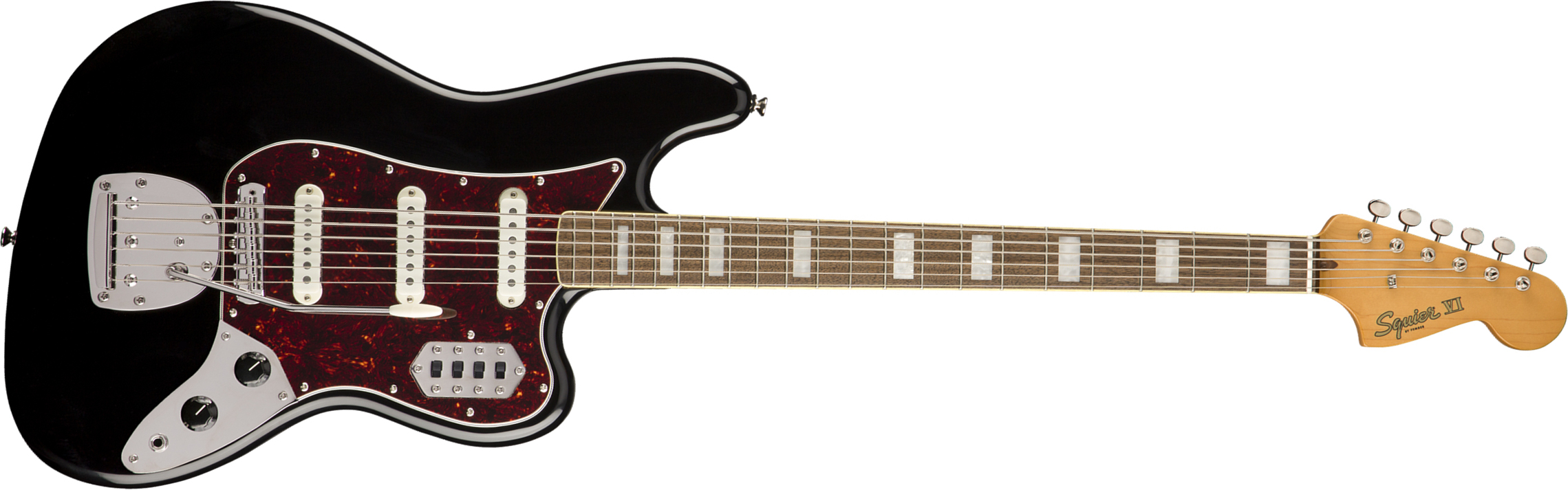 Squier Bass Vi Classic Vibe 2019 Sss Trem Lau - Black - E-Gitarre in Str-Form - Main picture