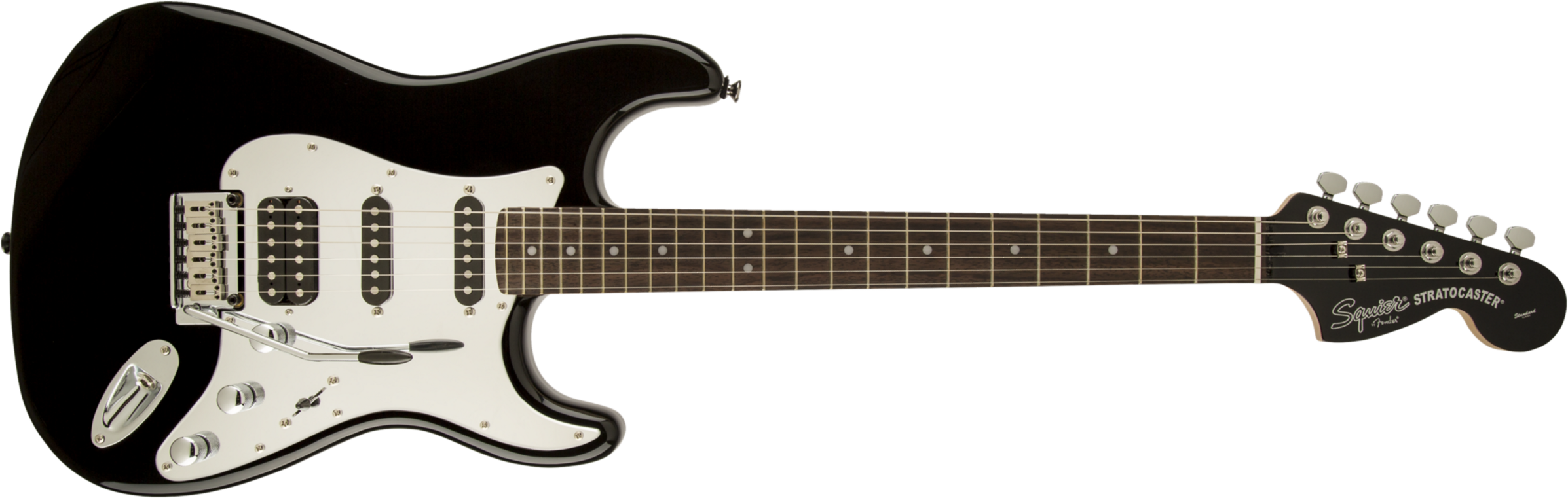 Squier Black & Chrome Standard Strat Hss (lau) - Black - E-Gitarre in Str-Form - Main picture