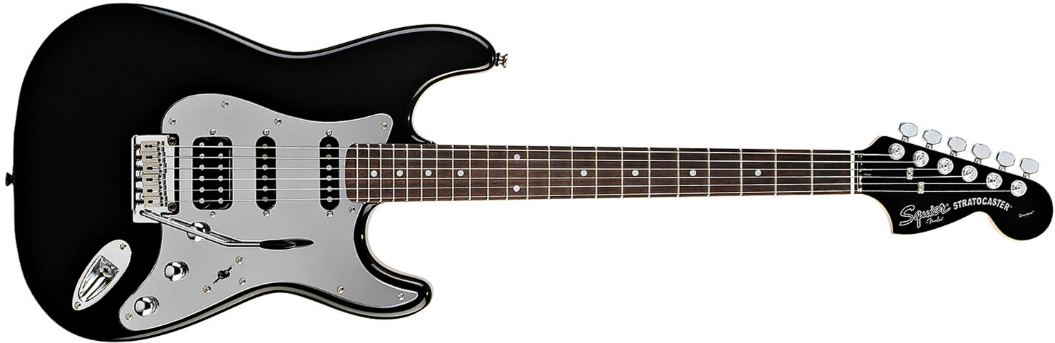 Squier Black & Chrome Standard Strat Hss (rw) - Black - E-Gitarre in Str-Form - Main picture