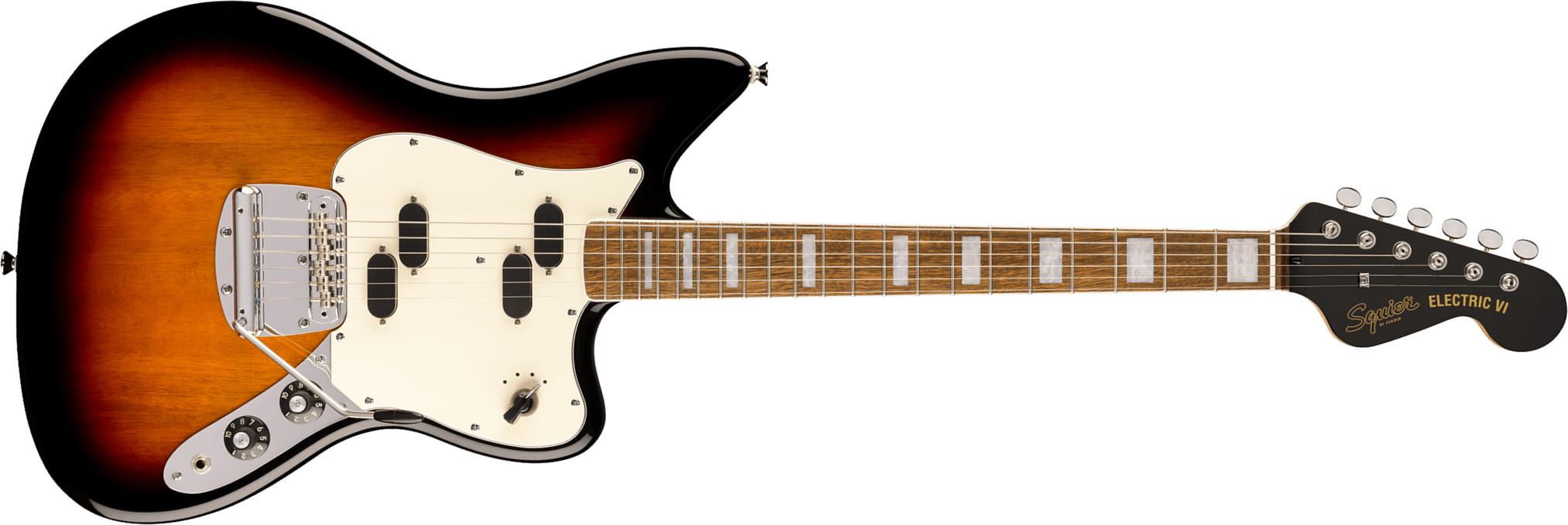 Squier Electric Vi Paranormal Shsc 2s Trem Lau - 3-color Sunburst - Retro-Rock-E-Gitarre - Main picture