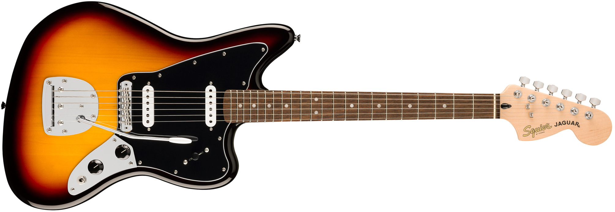 Squier Jaguar Affinity 2s Trem Lau - 3-color Sunburst - Retro-Rock-E-Gitarre - Main picture