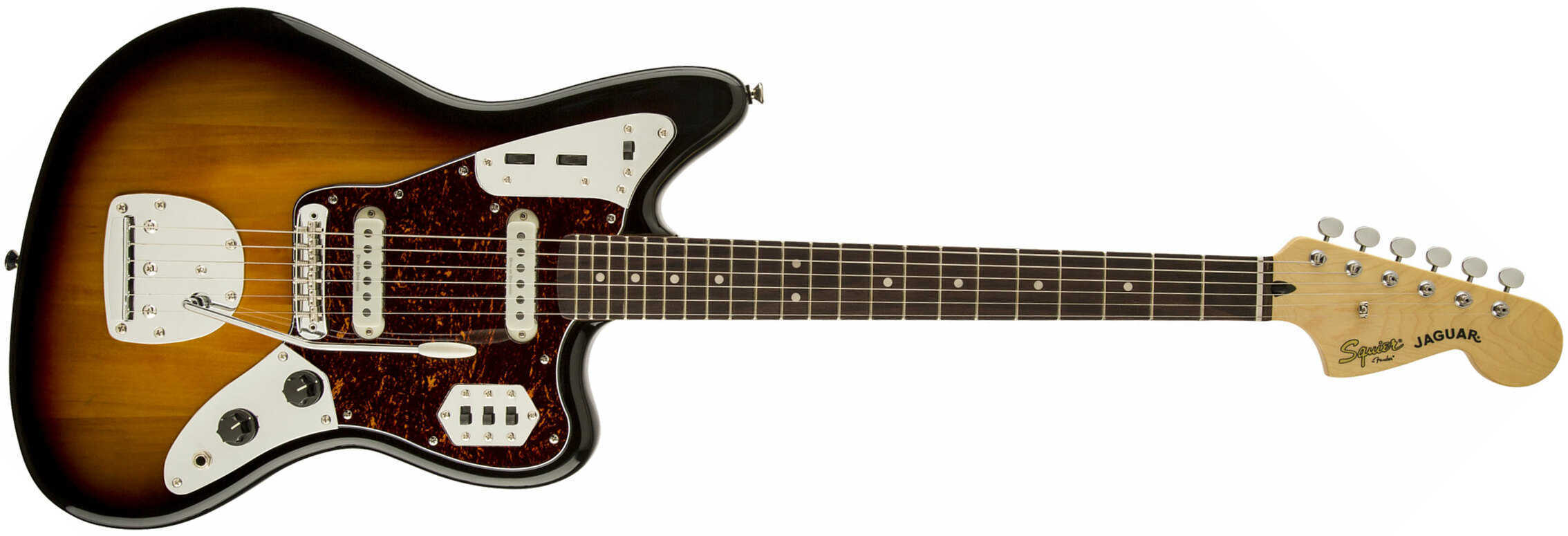 Squier Jaguar Classic Vibe 70s 2019 Lau - 3-color Sunburst - Retro-Rock-E-Gitarre - Main picture