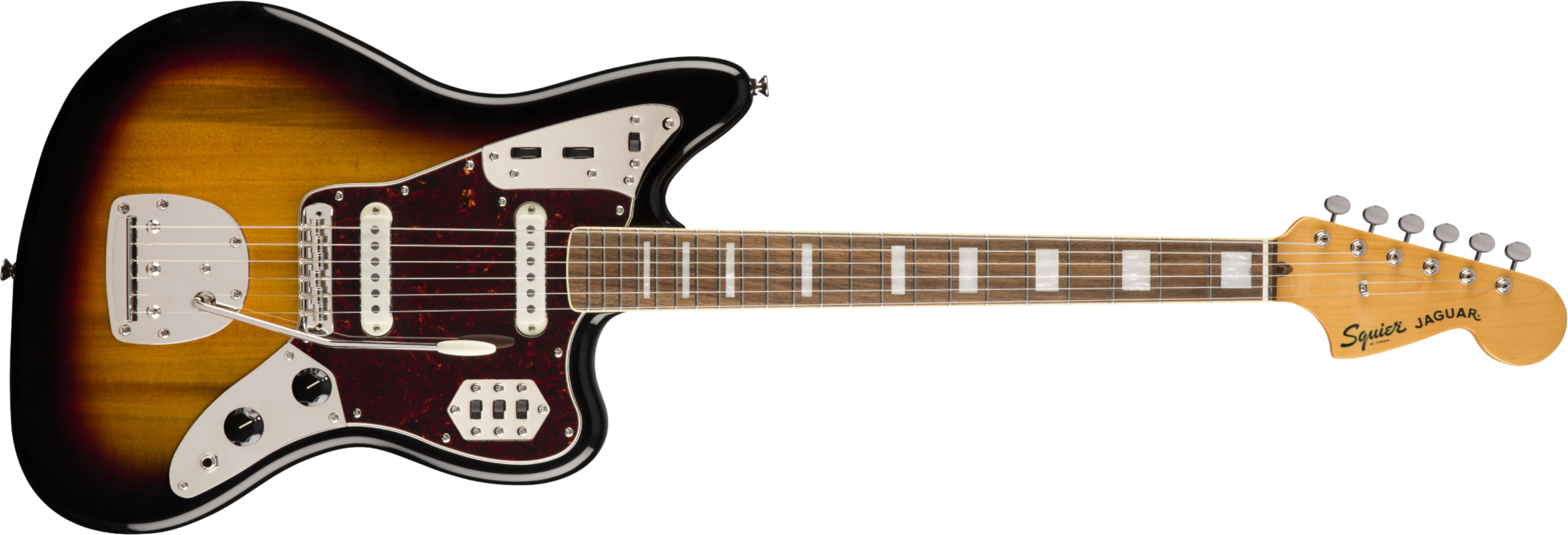 Squier Jaguar Classic Vibe 70s 2019 Lau - 3-color Sunburst - Retro-Rock-E-Gitarre - Main picture